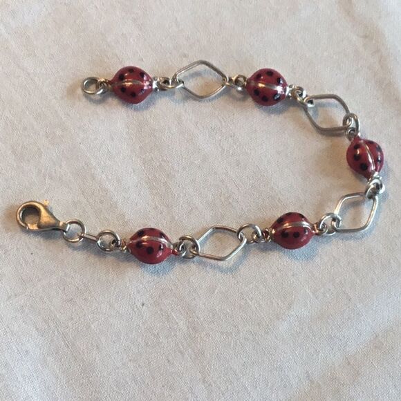 Sterling Silver Ladybug Bacelet - Picture 2 of 13